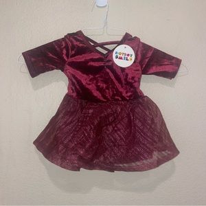 Dot Dot Smile Christmas Holiday Dress Fancy Collection Burgundy Velvet 6-12m